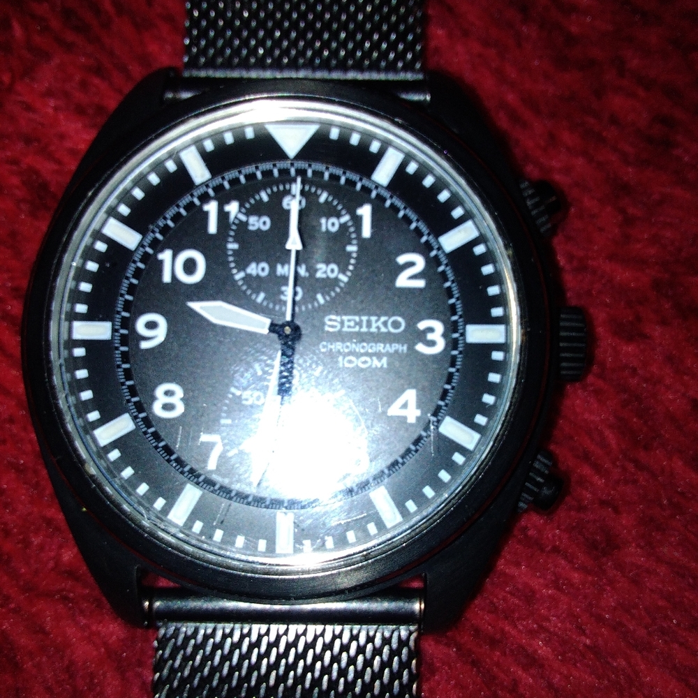 All Black Men's Seiko Watch